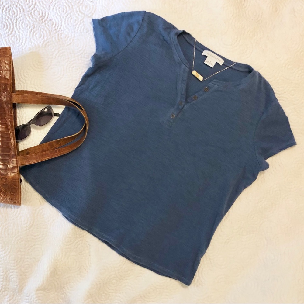 Liz Claiborne Blue Shirt with Metal buttons